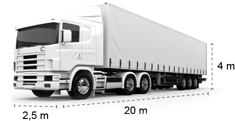 LKW mit Abmessungen